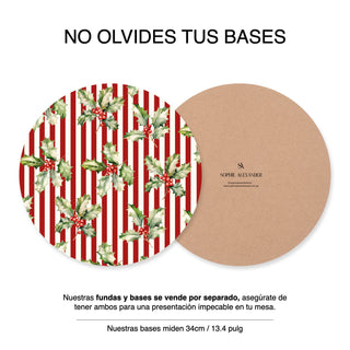 True Red Mistletoe Funda de Bajaplato Semi Impermeable