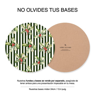 Green Mistletoe Funda de Bajaplato Semi Impermeable