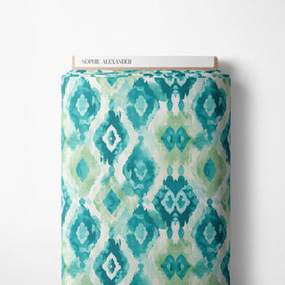 Teal Ikat Mantel Semi Impermeable