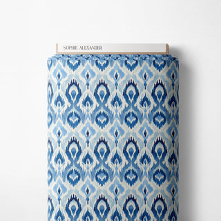 Blue Ikat Mantel Redondo Semi Impermeable