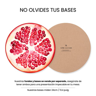 Pomegranate Slices Funda de Bajaplatos Semi Impermeable