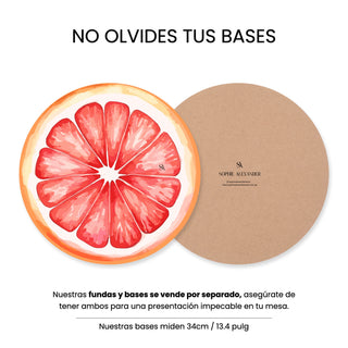 Grapefruit Slices Funda de Bajaplatos Semi Impermeable