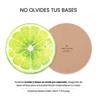 Lime Slices Funda de Bajaplatos Semi Impermeable