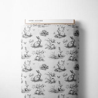 Black Bunny French Toile Mantel Semi Impermeable