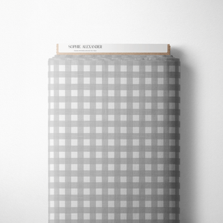 Gingham Gray Linen Mantel Semi Impermeable