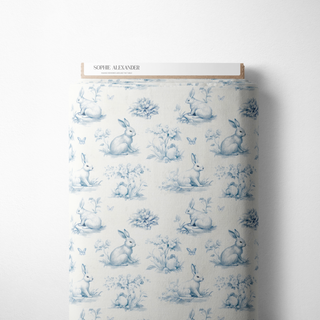 Blue Bunny French Toile Mantel Semi Impermeable