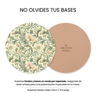 Soft Peach  x William Morris Funda de Bajaplatos Semi Impermeable