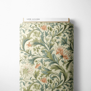 Soft Peach x William Morris Tela Semi Impermeable